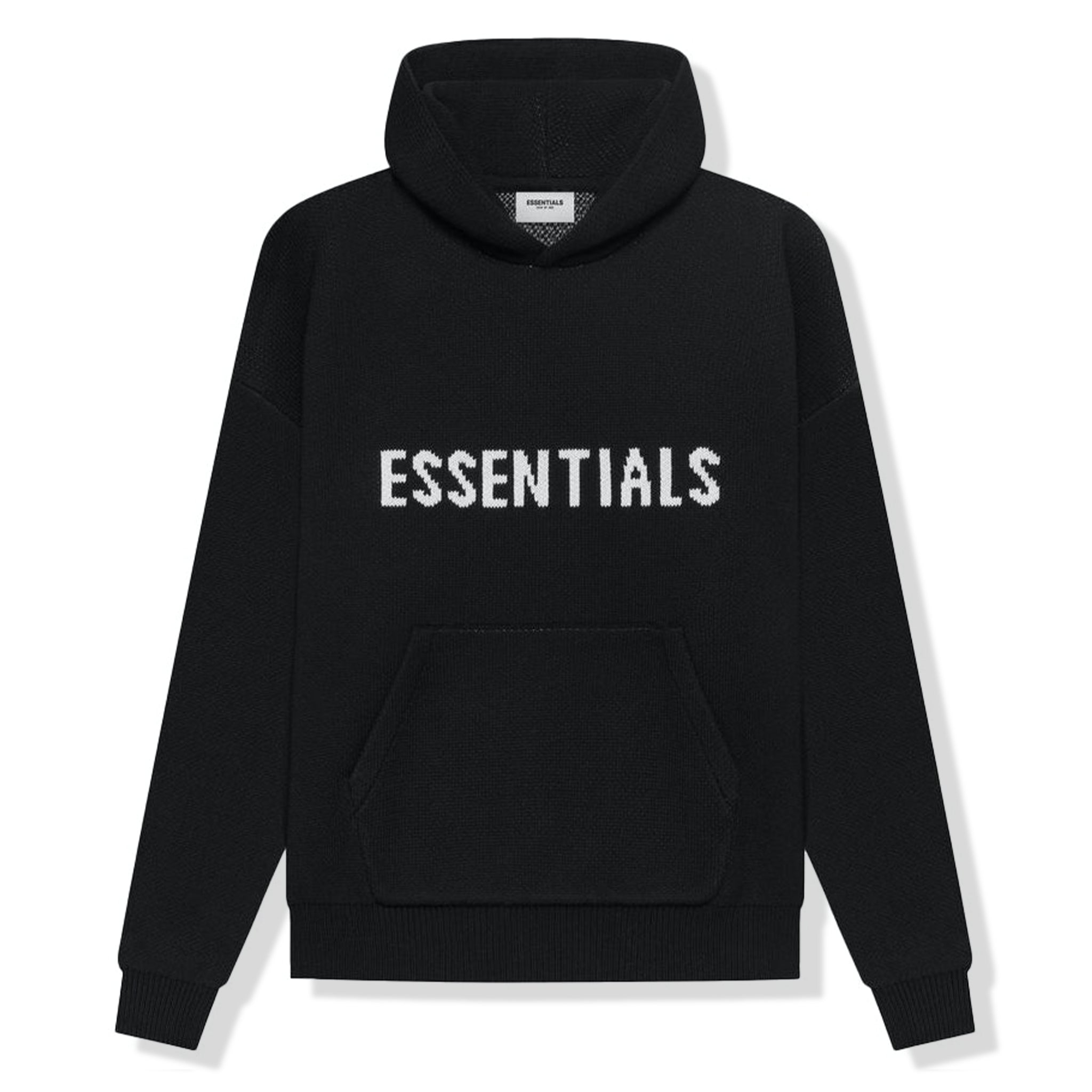 Fear Of God Essentials Black Knit Hoodie